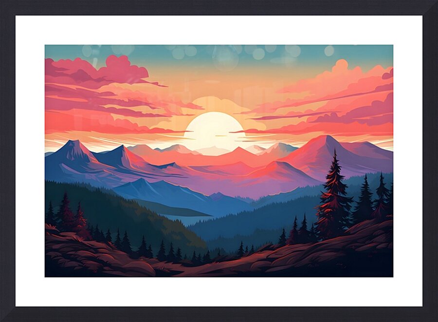 Sunset Landscape 12 Picture Frame print