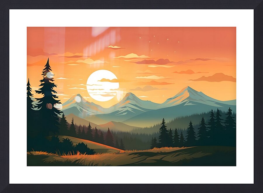 Sunset Landscape 17 Picture Frame print