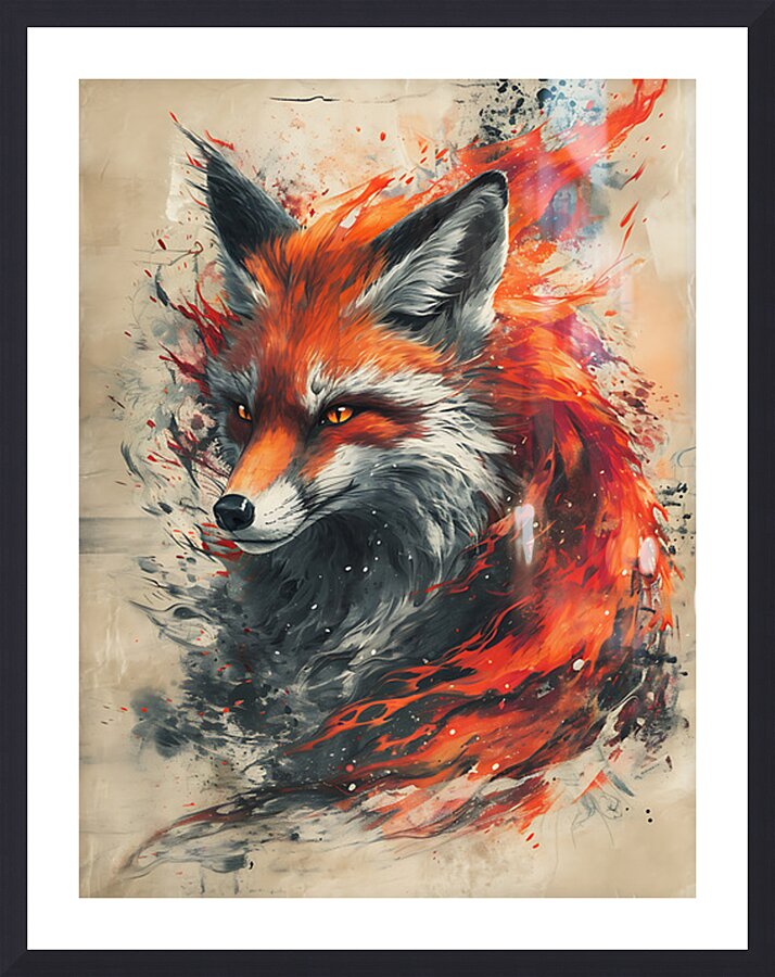 Beautiful Fantasy Ghost Fox 21 Picture Frame print