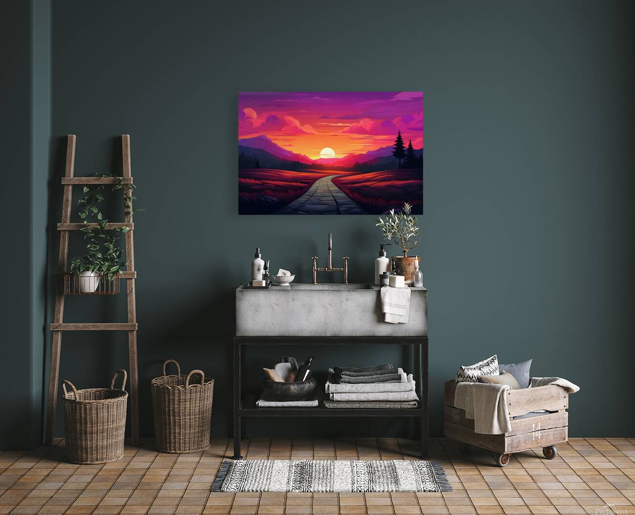 Sunset Landscape 45 Reproduction