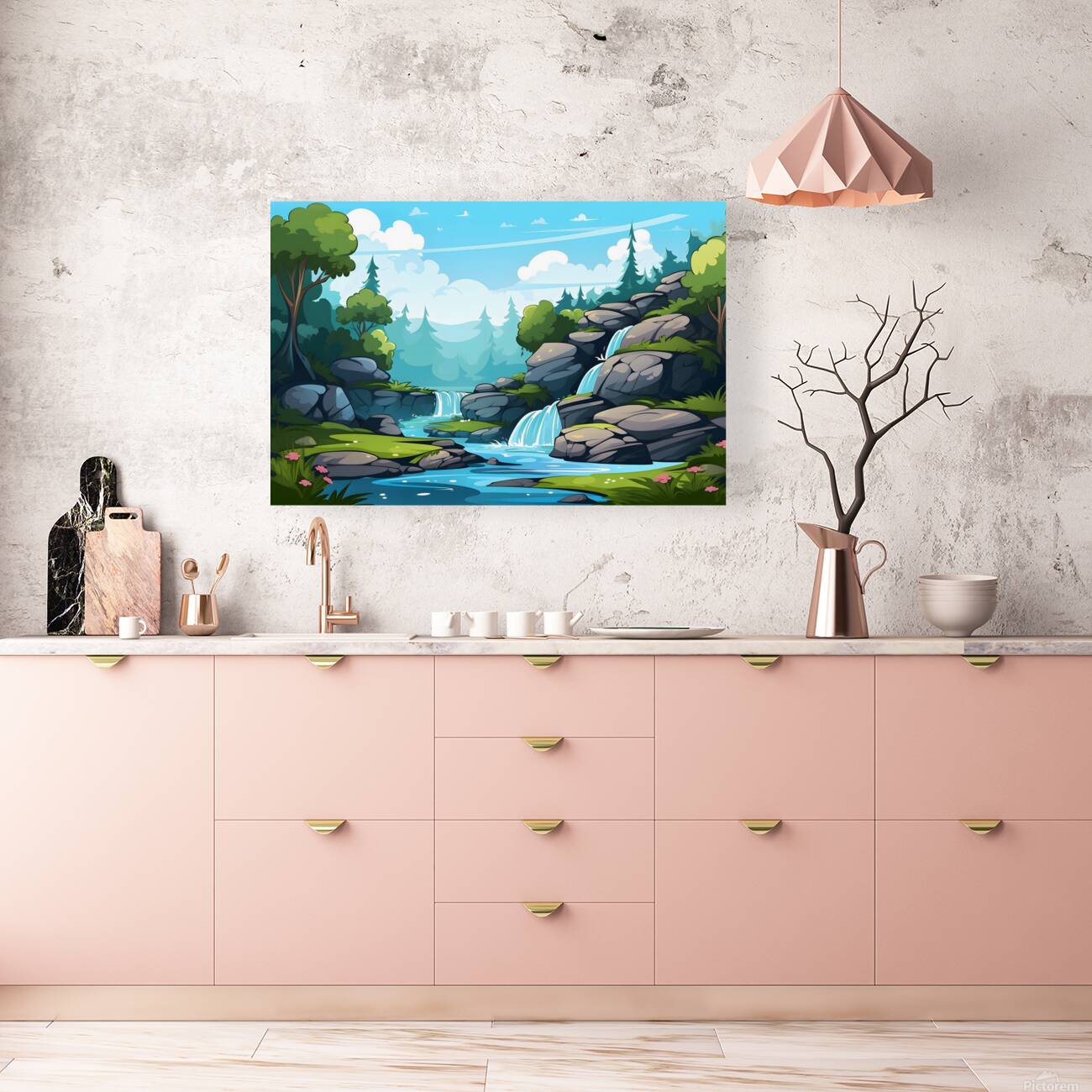 Waterfall Landscape 27 Reproduction
