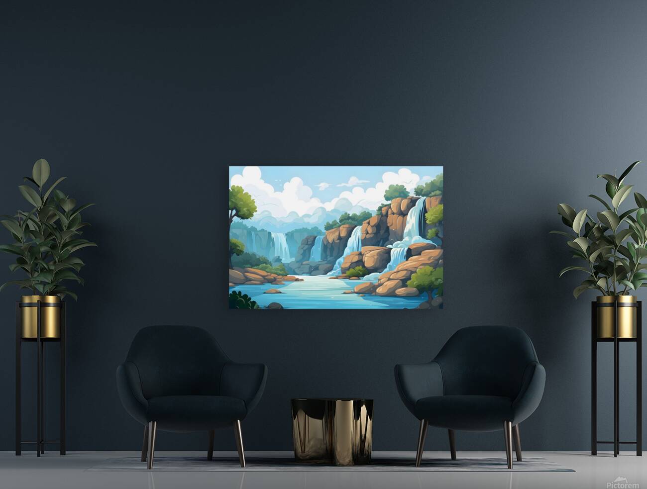 Waterfall Landscape 28 Reproduction