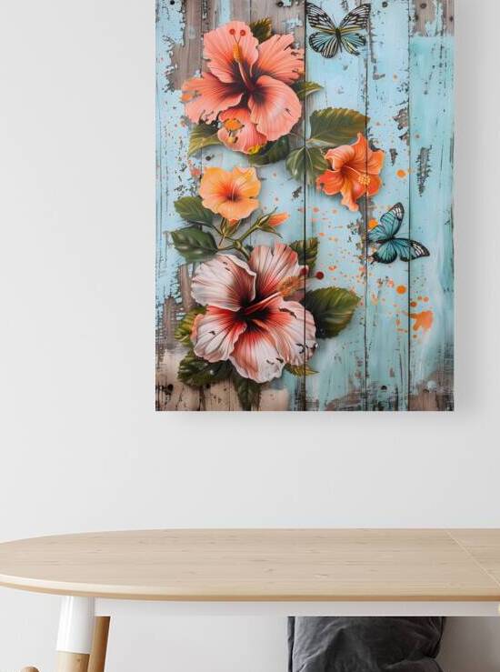 Midnight Butterfly Garden on Rustic Wood 4 by Aura Gallery