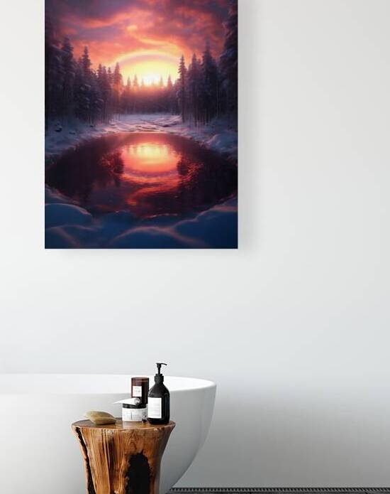 Winter Tree at Sunset – Nature Wall Art Poster 39 Reproduction