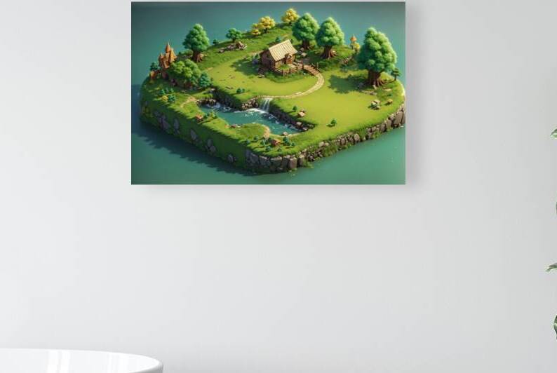 3 D   I s o m e t r i c   V i e w   o f   N a t u r e   E n v i r o n m e n t    I s o m e t r i c   3 D   N a t u r e   L a n d s c a p e    3 d   i l l u s t r a t i o n   o f   f l o a t i n g   i s l a n d   i s o l a t e d    3 d   f l o a t i n g    by Aura Gallery