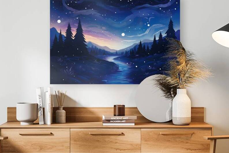 Beautiful Night Landscape Illustration 9 by Nora studio