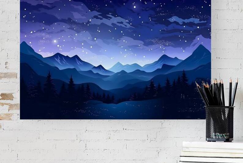 Beautiful Night Landscape Illustration 21 by Nora studio