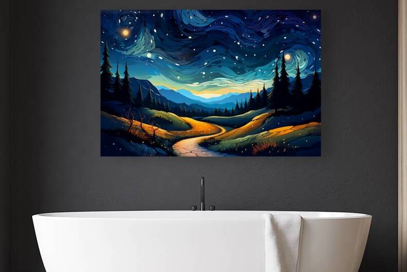 Beautiful Night Landscape Illustration 48 by Nora studio