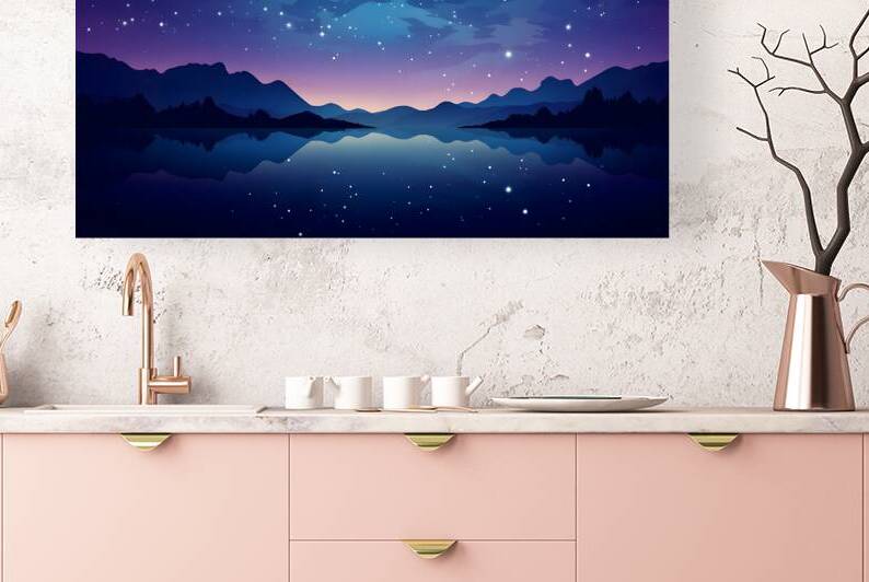 Beautiful Night Landscape Illustration 92 by Nora studio