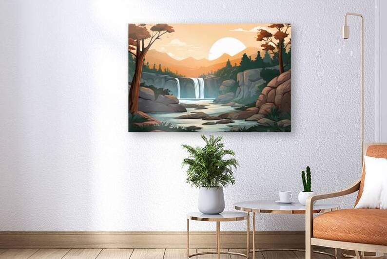 Waterfall Landscape 65 Reproduction
