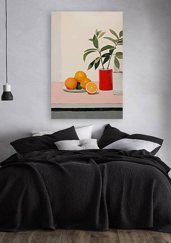 image of a *minimal space kitchen counter* fruit basket on it zoom out aesthetic retro aesthetic minimalist starkness oil painting   ar 2:3 by Nora studio