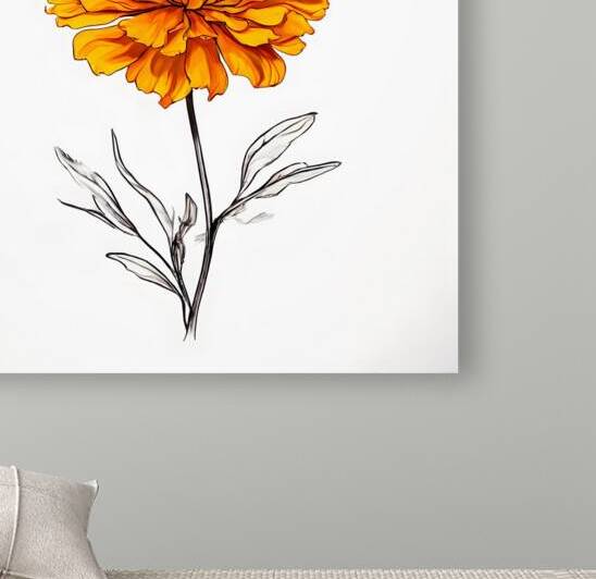  Artistic Botanical Flower Collection – Rose Sunflower and Yellow Bloom Illustrations 45 by Aura Gallery