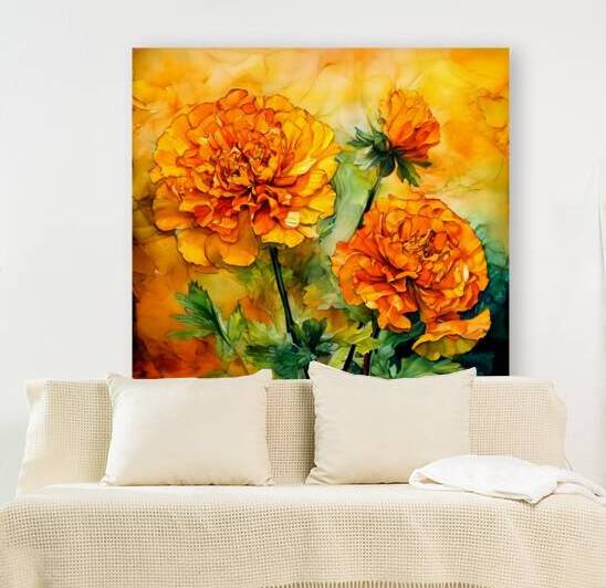  Artistic Botanical Flower Collection – Rose Sunflower and Yellow Bloom Illustrations 58 by Aura Gallery