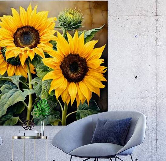  Artistic Botanical Flower Collection – Rose Sunflower and Yellow Bloom Illustrations 63 by Aura Gallery