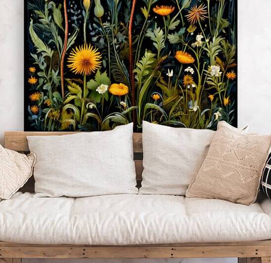  Artistic Botanical Flower Collection – Rose Sunflower and Yellow Bloom Illustrations 42 by Aura Gallery