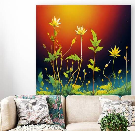  Artistic Botanical Flower Collection – Rose Sunflower and Yellow Bloom Illustrations 26 by Aura Gallery