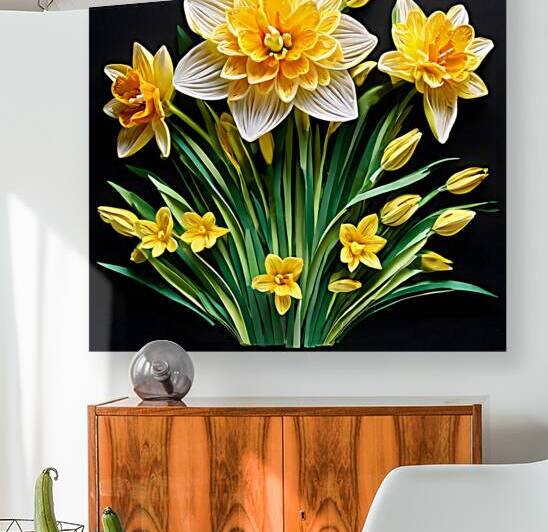  Artistic Botanical Flower Collection – Rose Sunflower and Yellow Bloom Illustrations 71 by Aura Gallery
