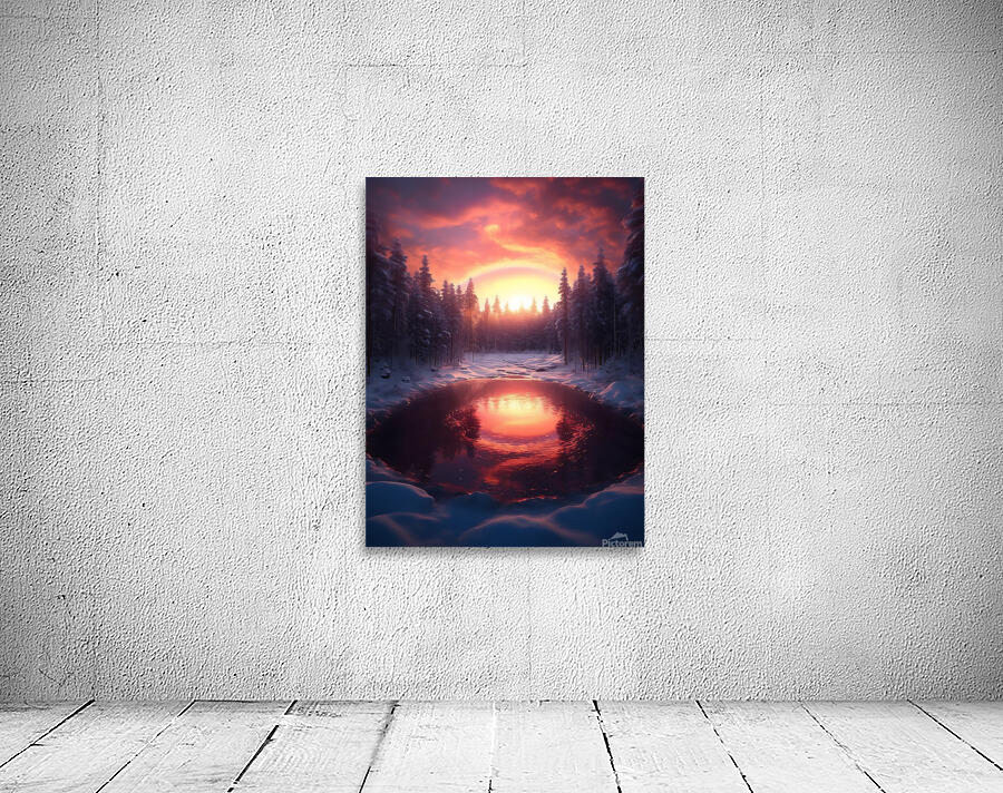 Winter Tree at Sunset – Nature Wall Art Poster 39 Wall Preview