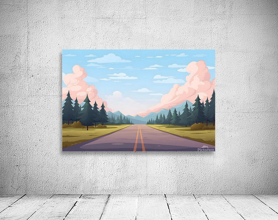 Road Landscape Illustration 31 Wall Preview