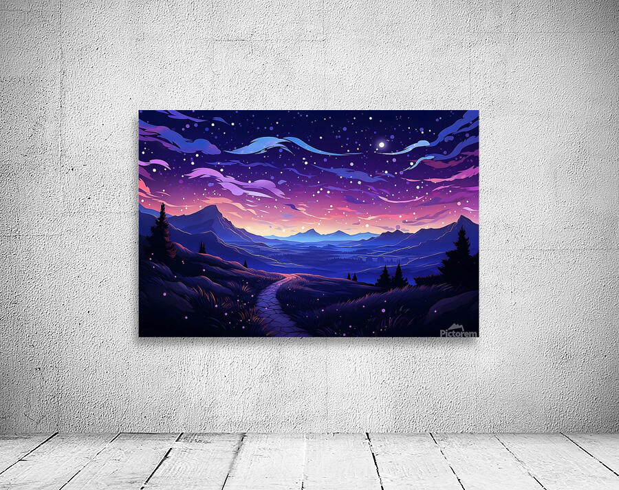 Beautiful Night Landscape Illustration 43 Wall Preview