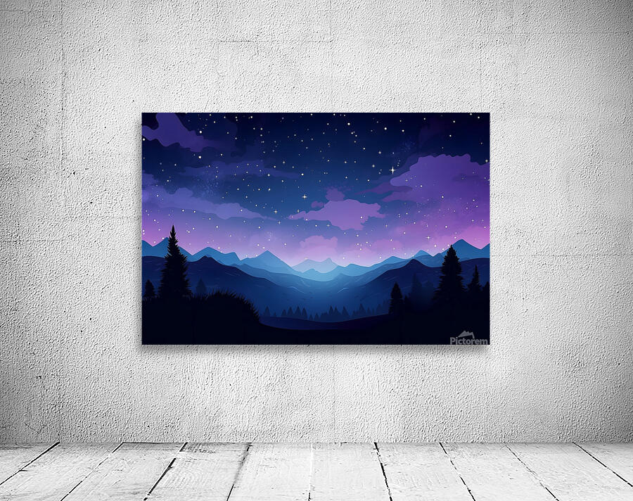 Beautiful Night Landscape Illustration 72 Wall Preview