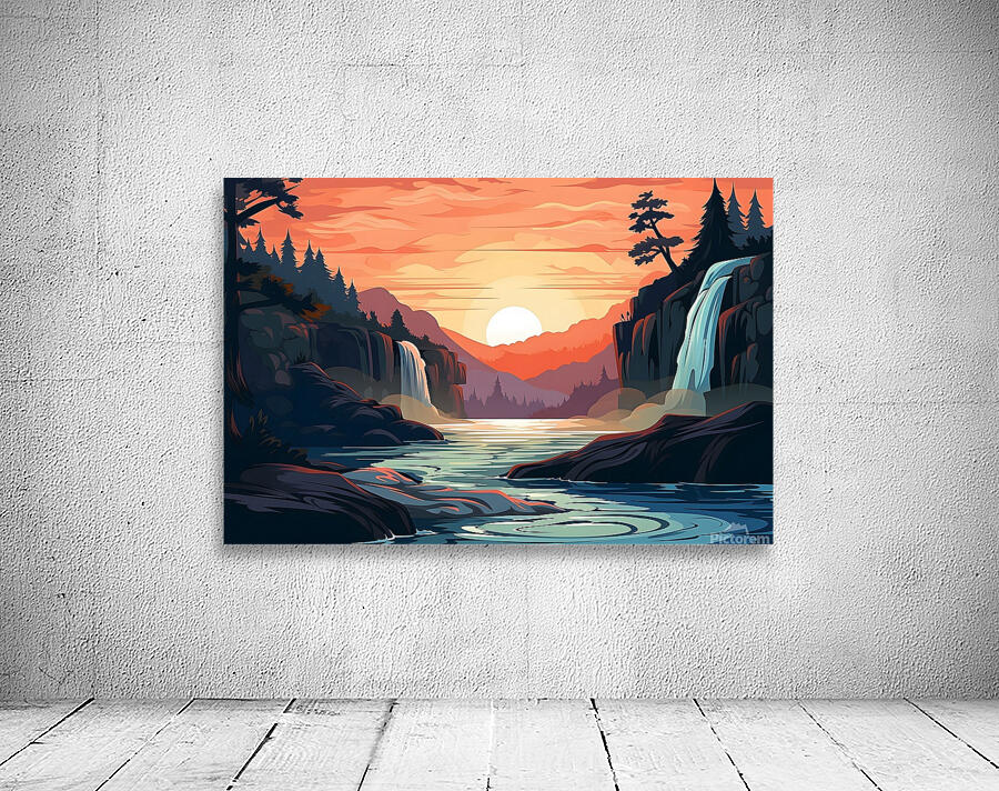 Waterfall Landscape 34 Wall Preview