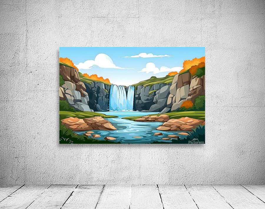 Waterfall Landscape 64 Wall Preview