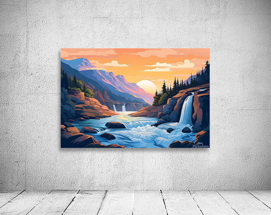 Waterfall Landscape 6 Wall Preview