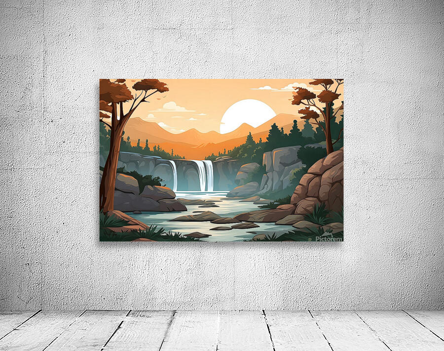 Waterfall Landscape 65 Wall Preview
