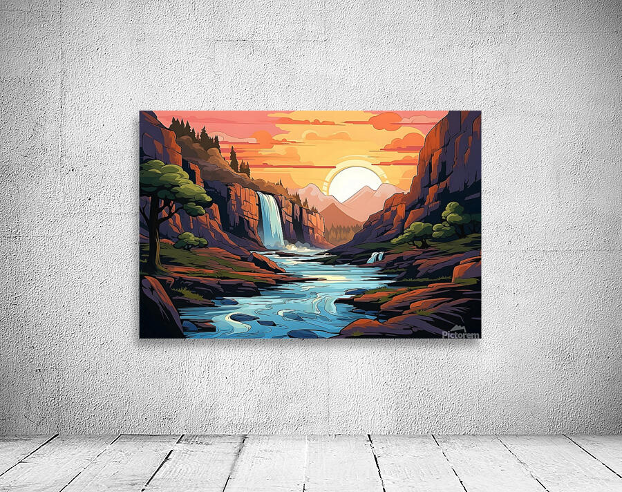 Waterfall Landscape 79 Wall Preview