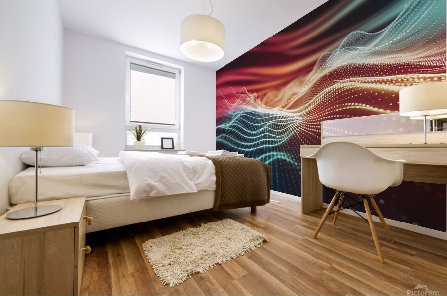 A captivating digital landscape featuring a dynam Mural print