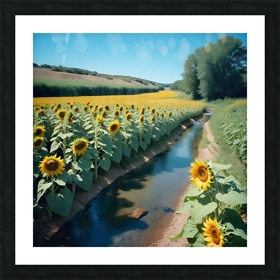 Sunflower field landscape Picture Frame print