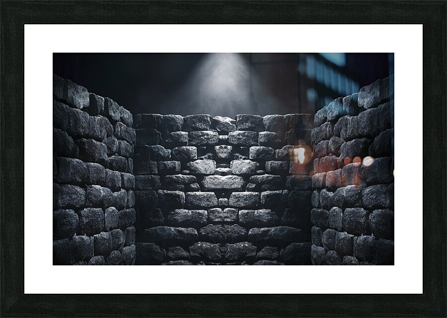 A dramatic high contrast image featuring a front Picture Frame print