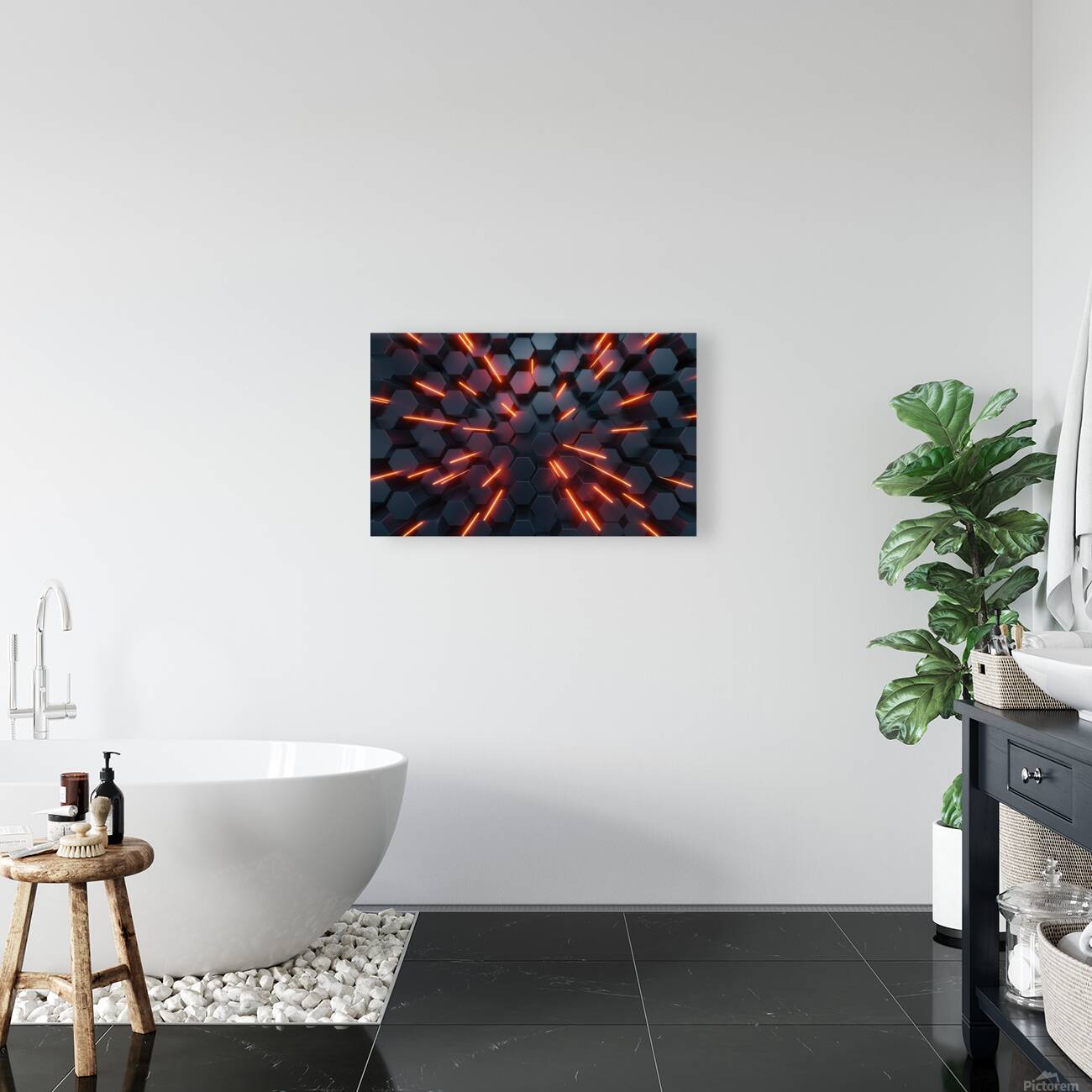 intricate 3D hexagonal pattern 2 Reproduction
