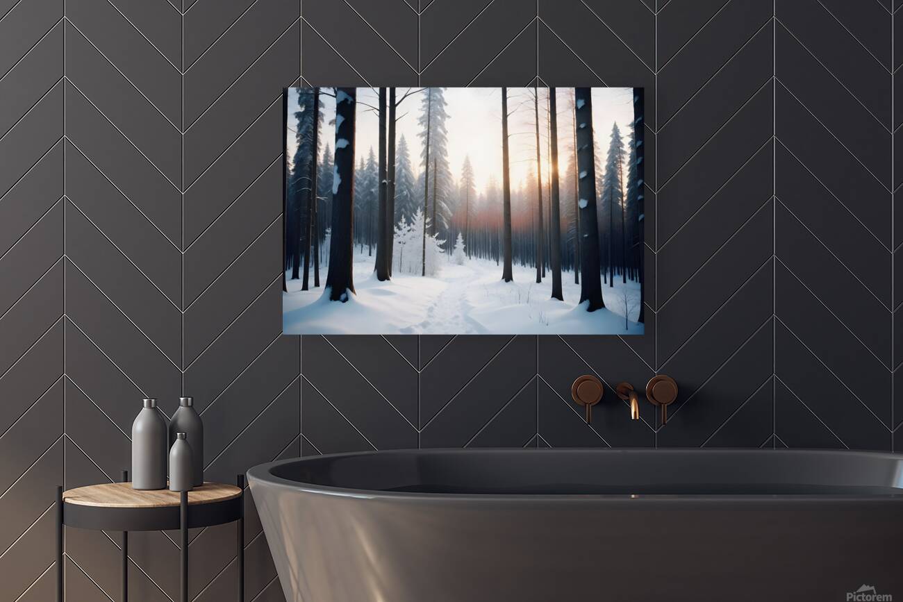 Dramatic winter northern background Reproduction