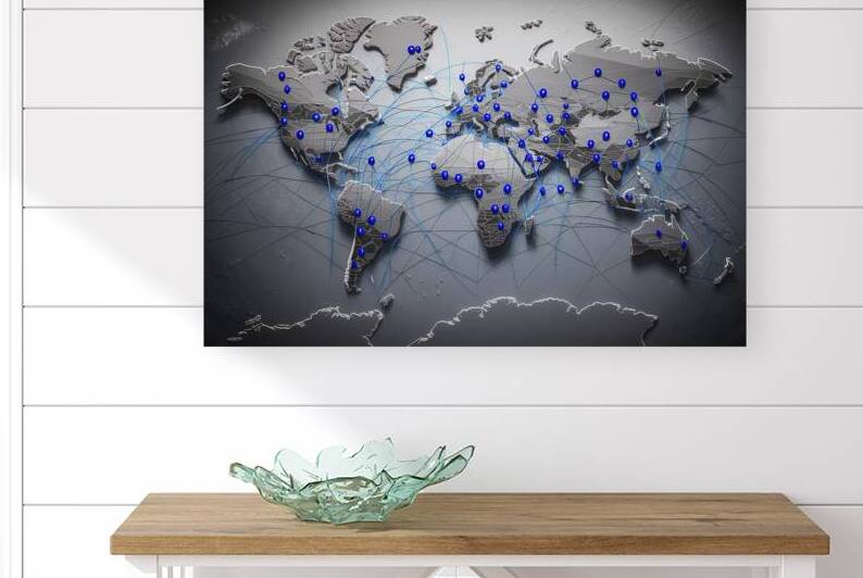 A 3D representation of the world map 1 by Gabriela Ghita