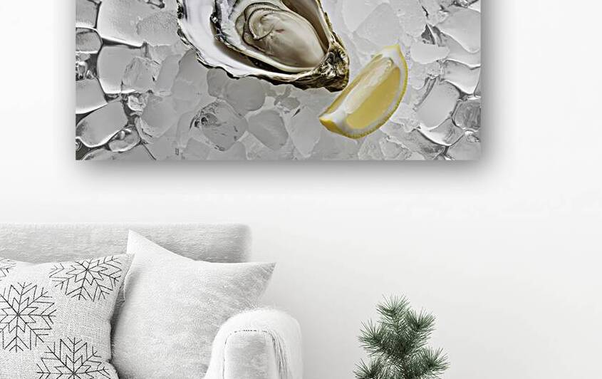 A pristine raw oyster shell positioned perfectly by Gabriela Ghita