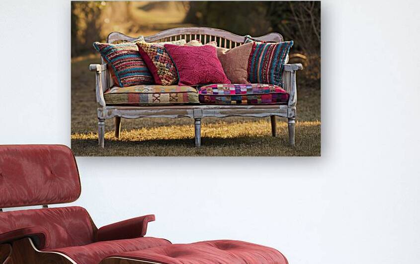a beautifully crafted elegant sofa adorned with a by Gabriela Ghita