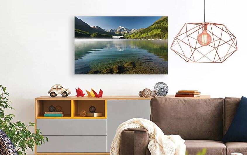 A stunning panoramic view of a serene mountain la by Gabriela Ghita