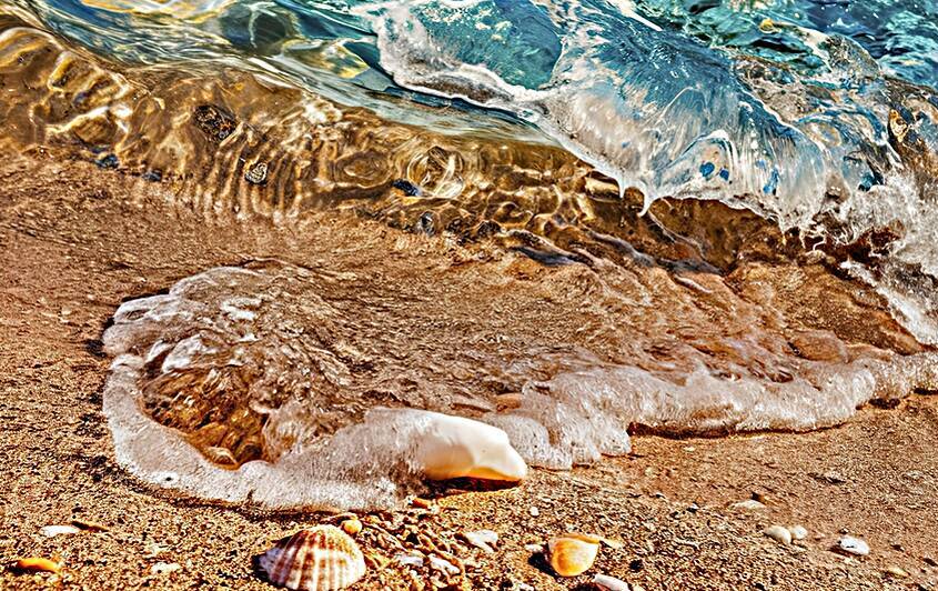 A stunning macro photograph of the shoreline duri by Gabriela Ghita
