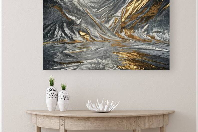 A mesmerizing metallic silver background with a s by Gabriela Ghita