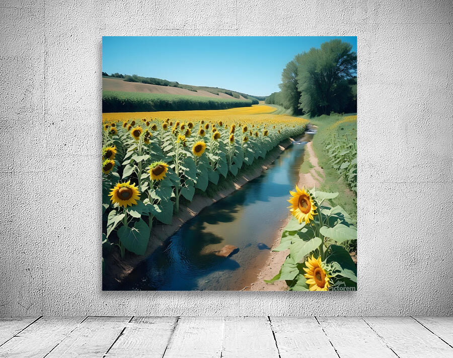 Sunflower field landscape Wall Preview