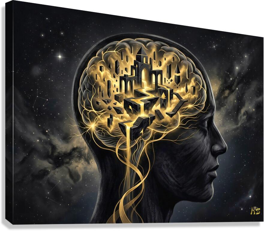 BrainArt 160 Impossible golden architecture Canvas Print