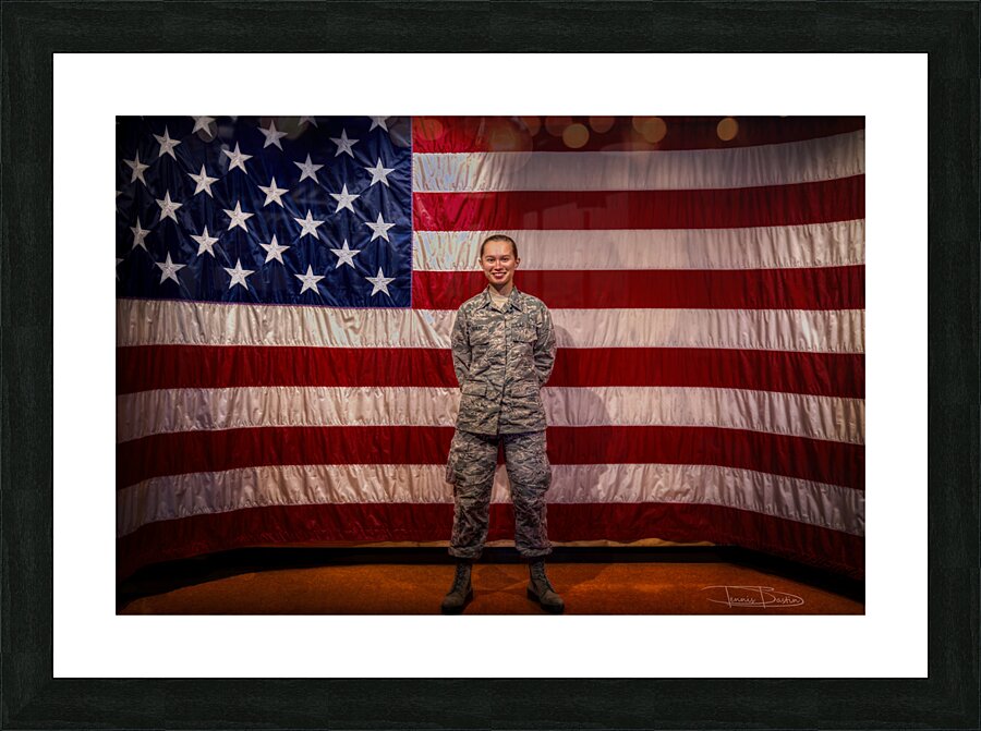  Airman with Flag Picture Frame print