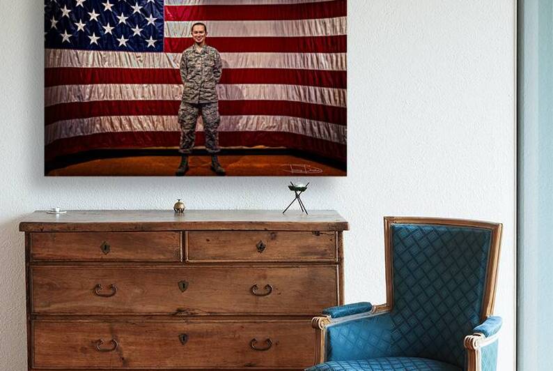  Airman with Flag by Dennis Bastin