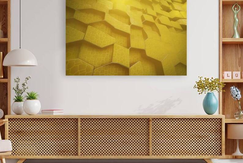 A captivating 3D rendering featuring a bright yel by Hritcu Elena