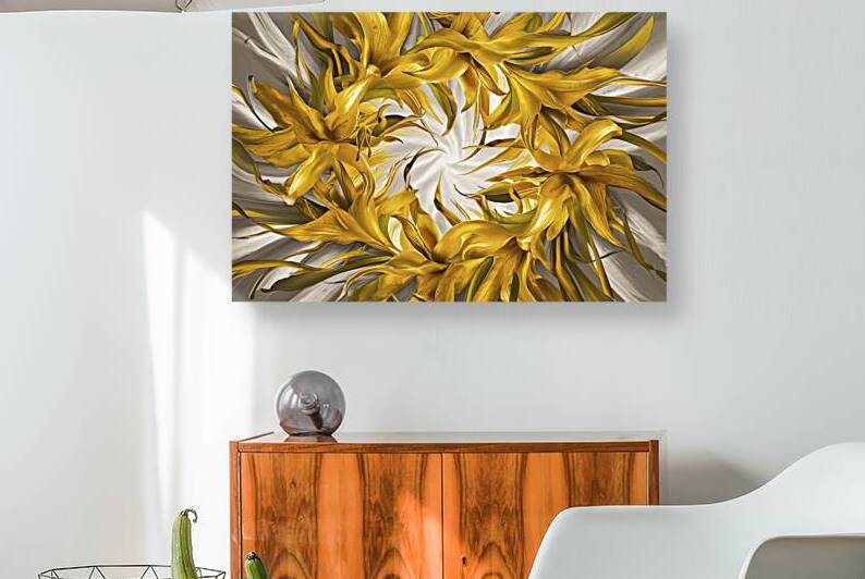abstract image of vibrant yellow lilies 2 by Hritcu Elena