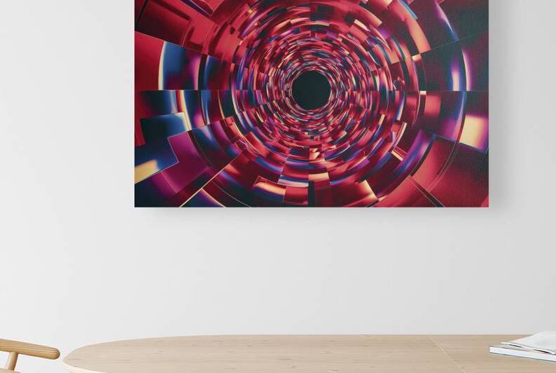 A stunning 3D render of a dynamic warp zoom effec by Hritcu Elena