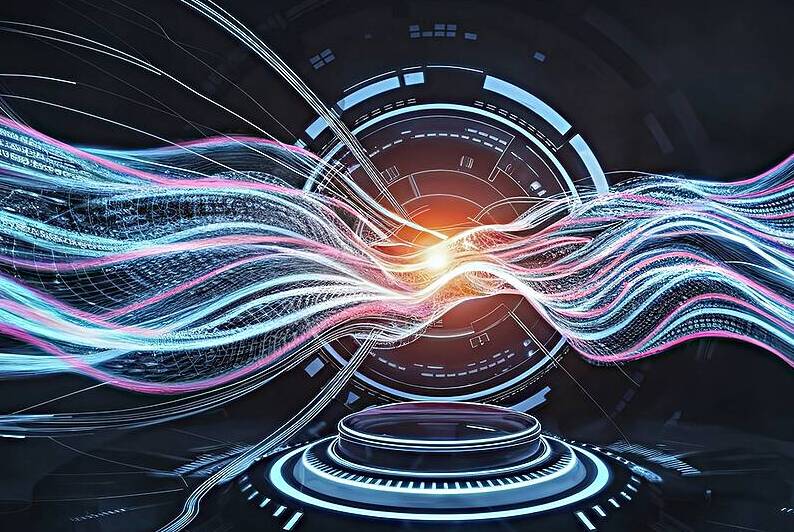 A captivating 3D render of a futuristic data tech by Hritcu Elena