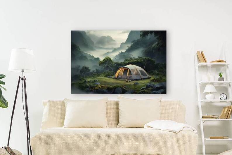 A serene and picturesque scene of a campsite nest by Hritcu Elena